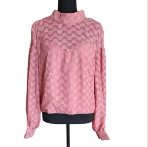 WALTER Baker Semi Sheer Dust Rose Blouse NWT Sz.XL